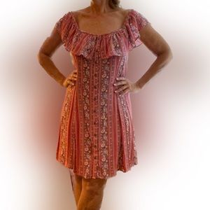 American eagle floral off the shoulder button down A-line dress NWT size medium